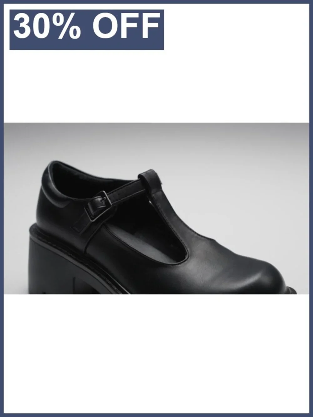 T-Strap Mary Jane Platform Pumps Chunky Heels 2.56